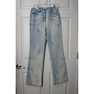 90's Fendi Jeans Stone Washed Distress Flared Jeans (43)
